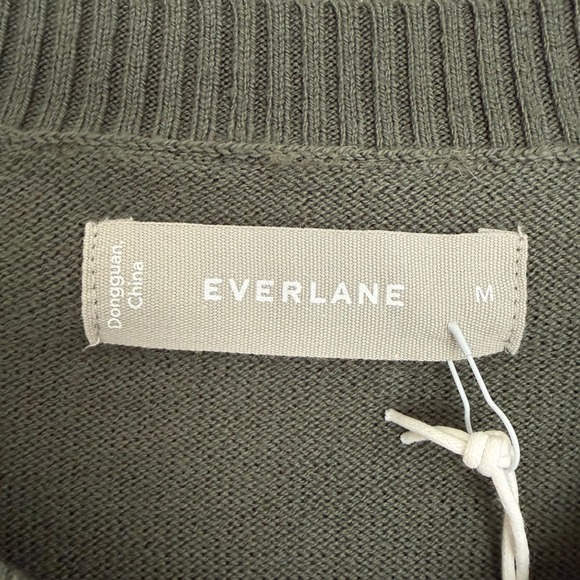 NWT Everlane Men's No-Sweat Sweater Uniform Medium Forest Green Ribbed Crew Neck - Picture 2 of 12